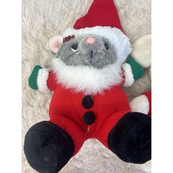 Dakin Fun Farm Vintage 1987 Holiday-Themed Merry Chris-Mouse Plush Toy Set Of 2 - Picture 5 of 12